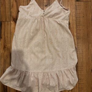 Cream/Tan Striped Dress